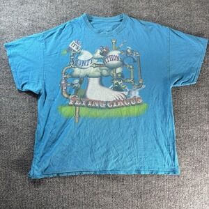 Liquid Blue Monty Python Shirt Mens XXL Blue Flying Circus Graphic Tee Comedy